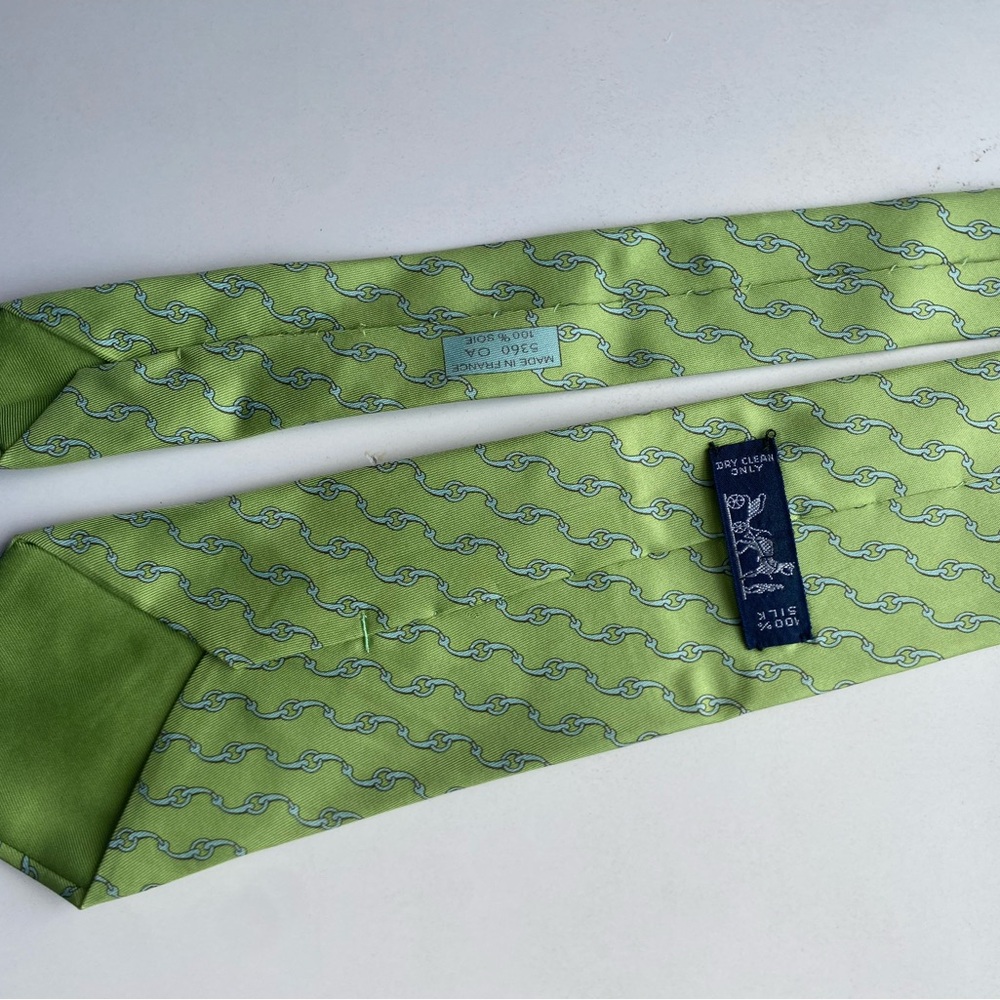Hermes Green Patterned Tie Bundle - image 2